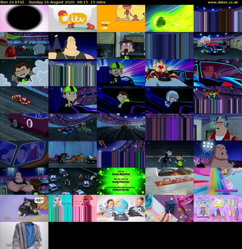 Ben 10 (ITV) Sunday 16 August 2020 08:15 - 08:30