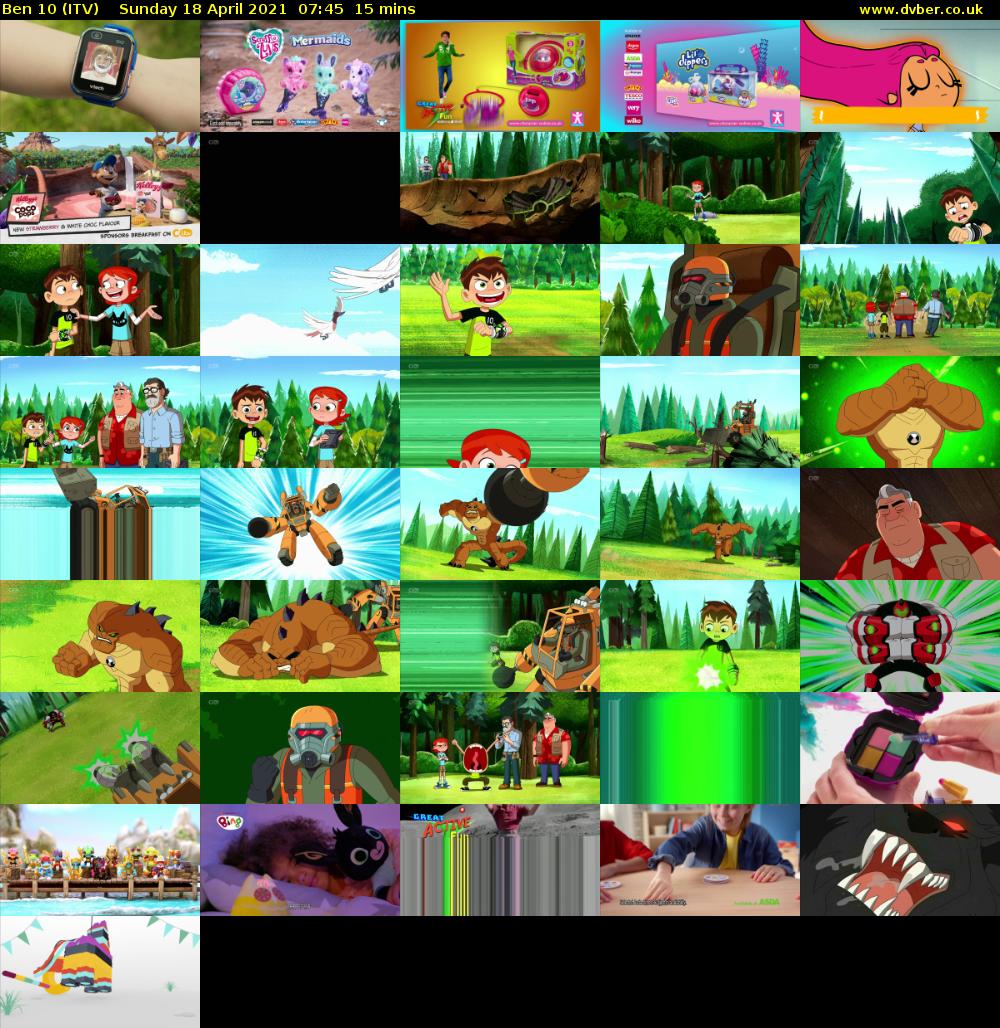 Ben 10 (ITV) Sunday 18 April 2021 07:45 - 08:00