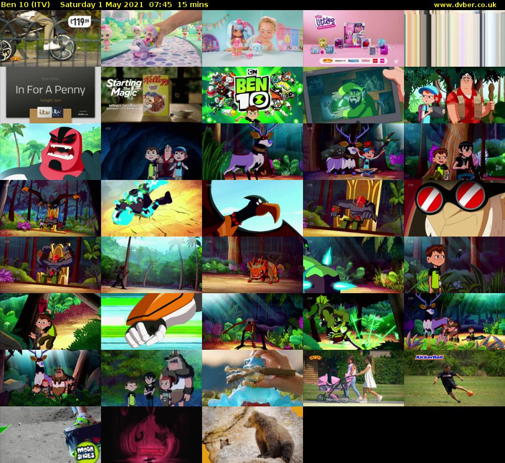Ben 10 (ITV) Saturday 1 May 2021 07:45 - 08:00