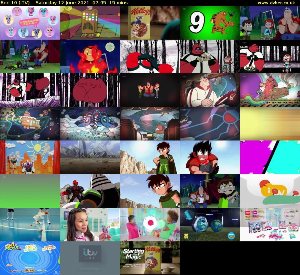 Ben 10 (ITV) Saturday 12 June 2021 07:45 - 08:00