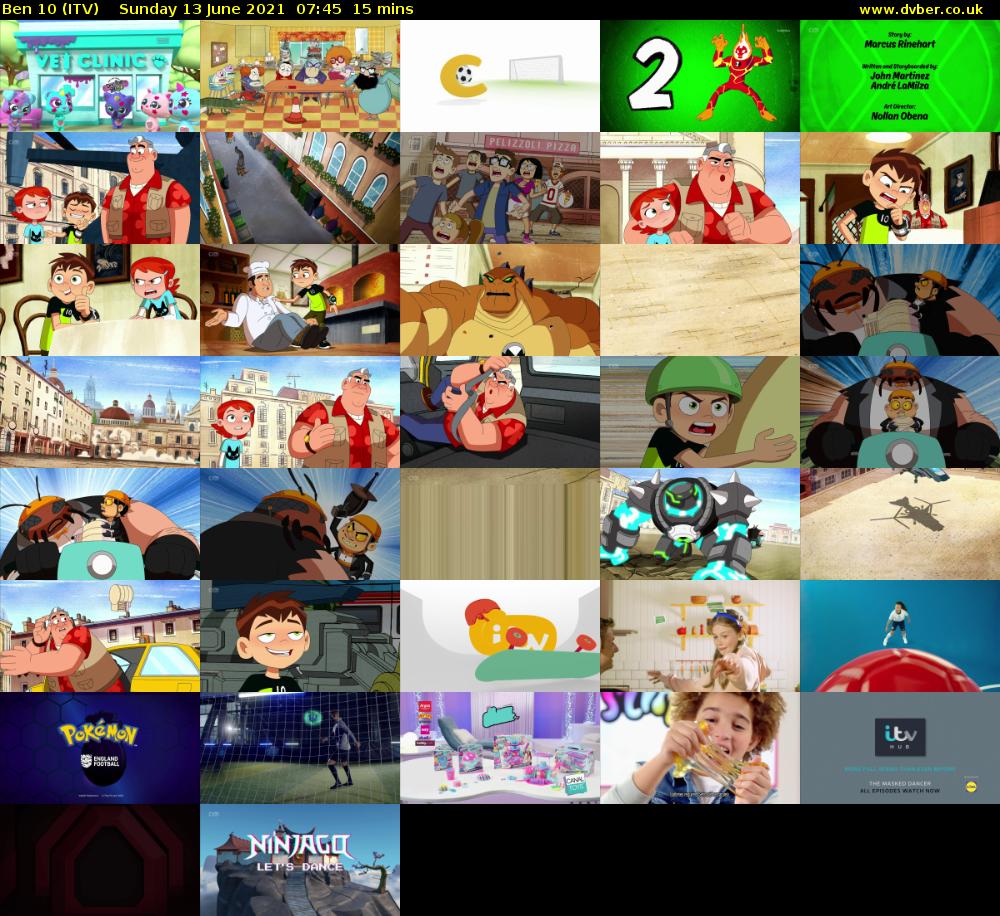 Ben 10 (ITV) Sunday 13 June 2021 07:45 - 08:00