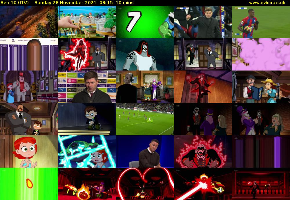 Ben 10 (ITV) Sunday 28 November 2021 08:15 - 08:25
