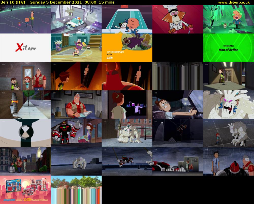 Ben 10 (ITV) Sunday 5 December 2021 08:00 - 08:15