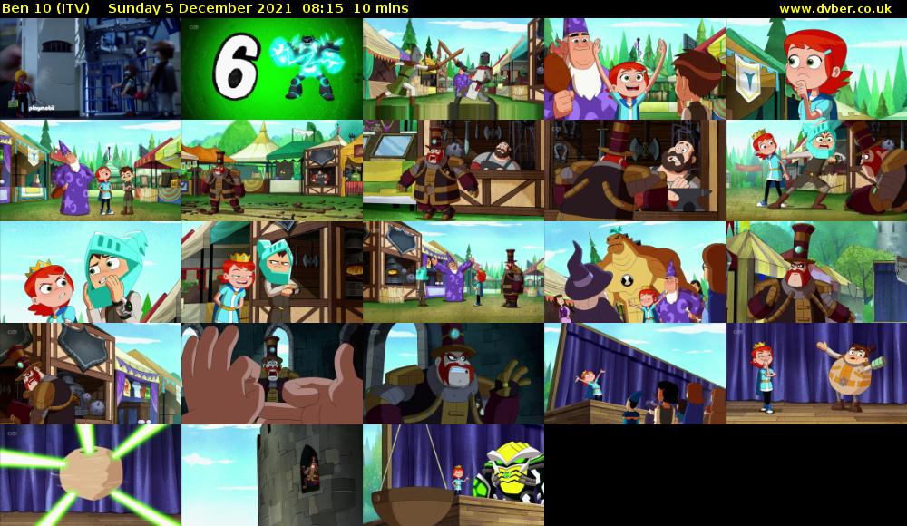 Ben 10 (ITV) Sunday 5 December 2021 08:15 - 08:25