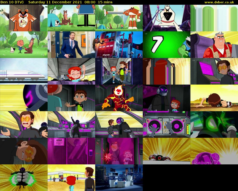 Ben 10 (ITV) Saturday 11 December 2021 08:00 - 08:15