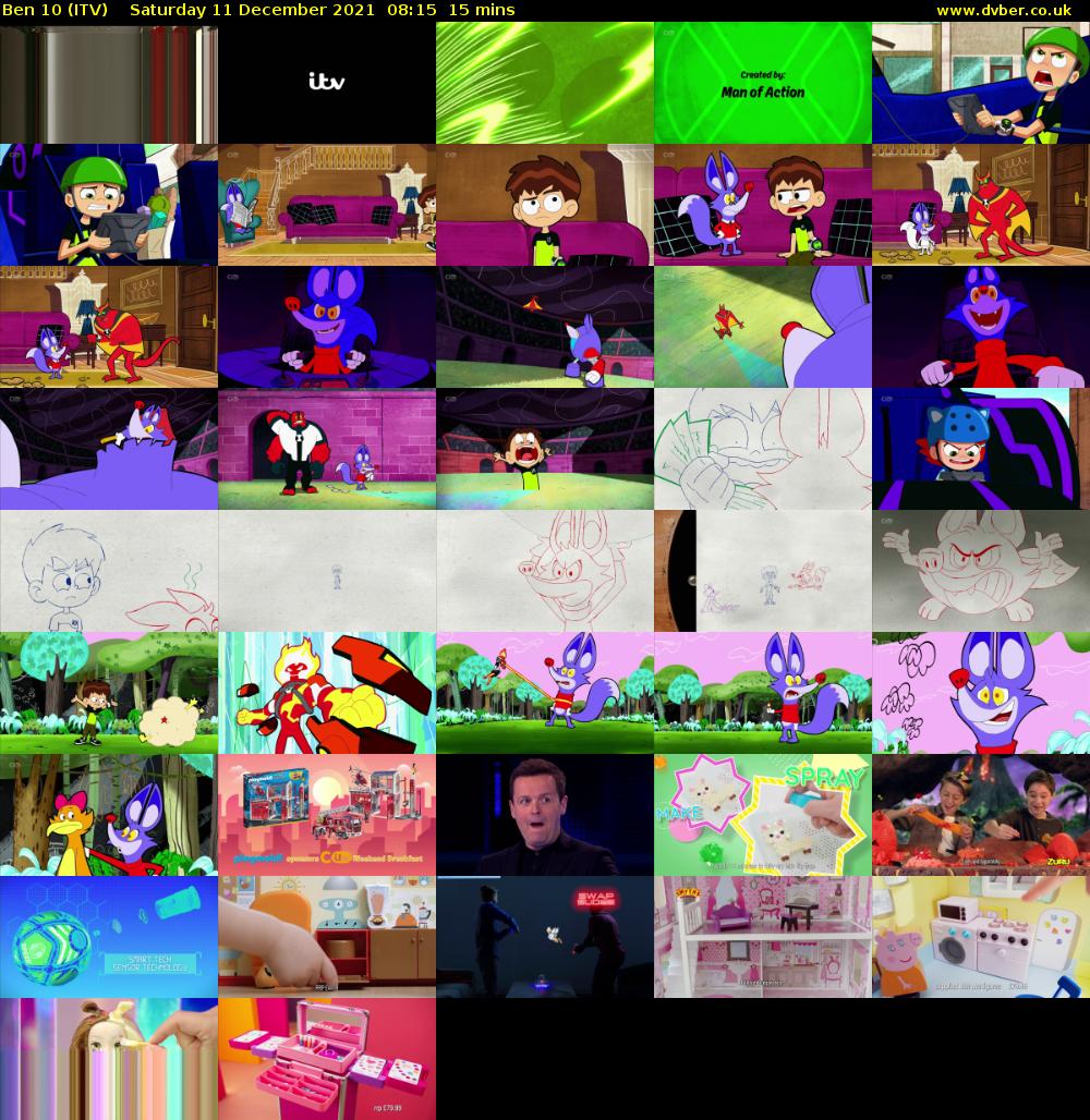 Ben 10 (ITV) Saturday 11 December 2021 08:15 - 08:30