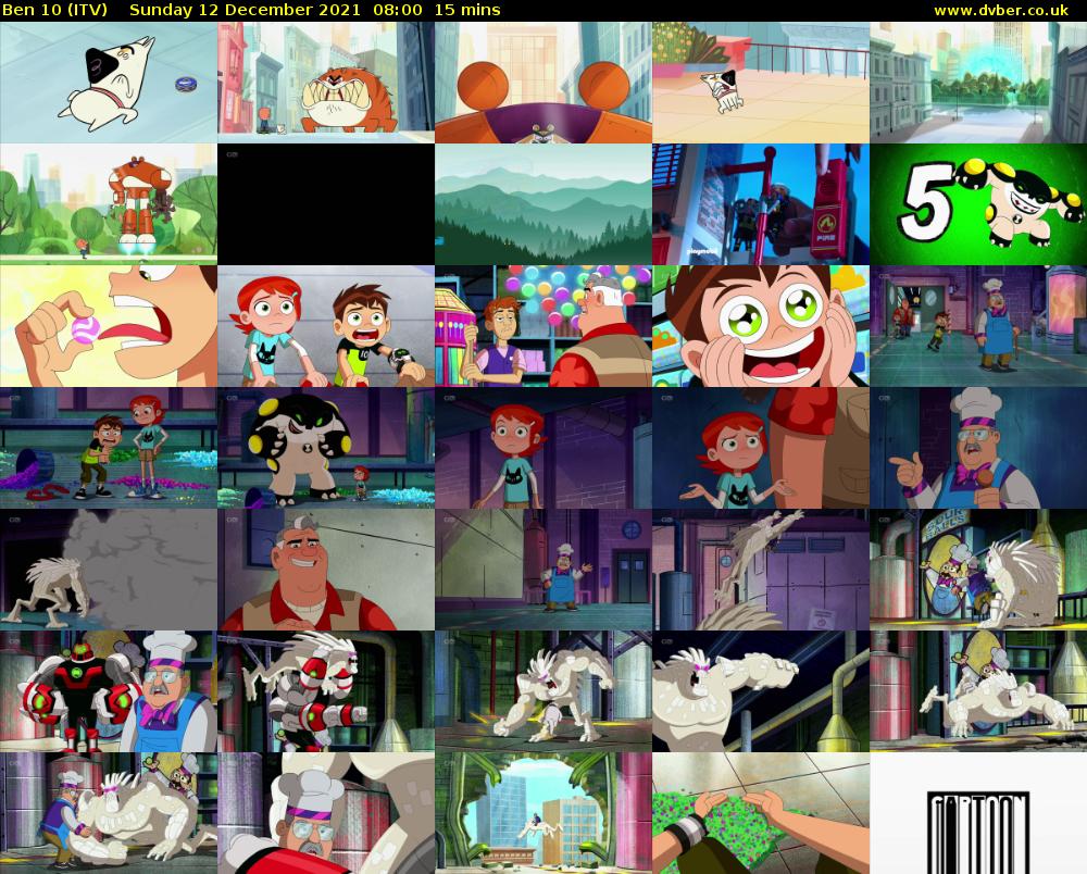 Ben 10 (ITV) Sunday 12 December 2021 08:00 - 08:15