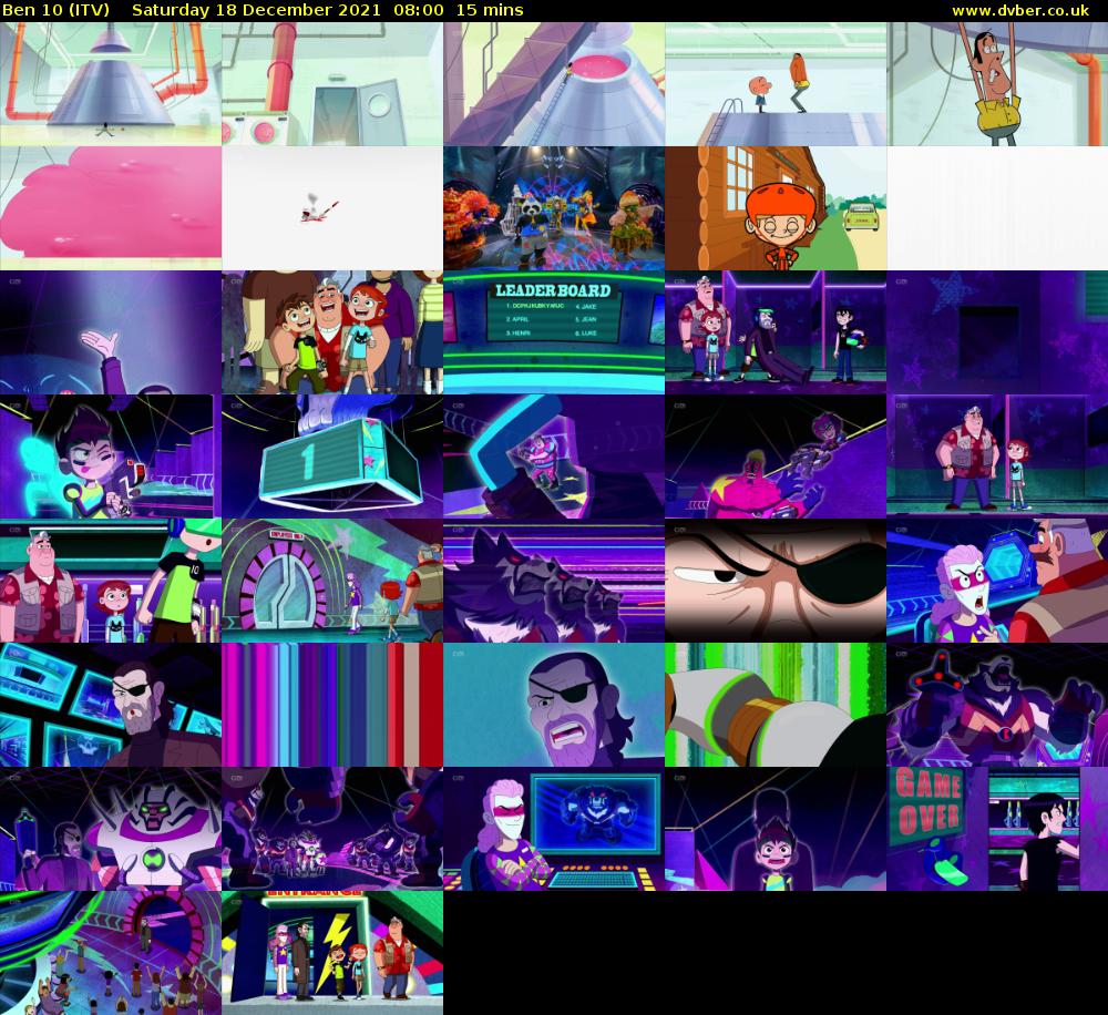 Ben 10 (ITV) Saturday 18 December 2021 08:00 - 08:15