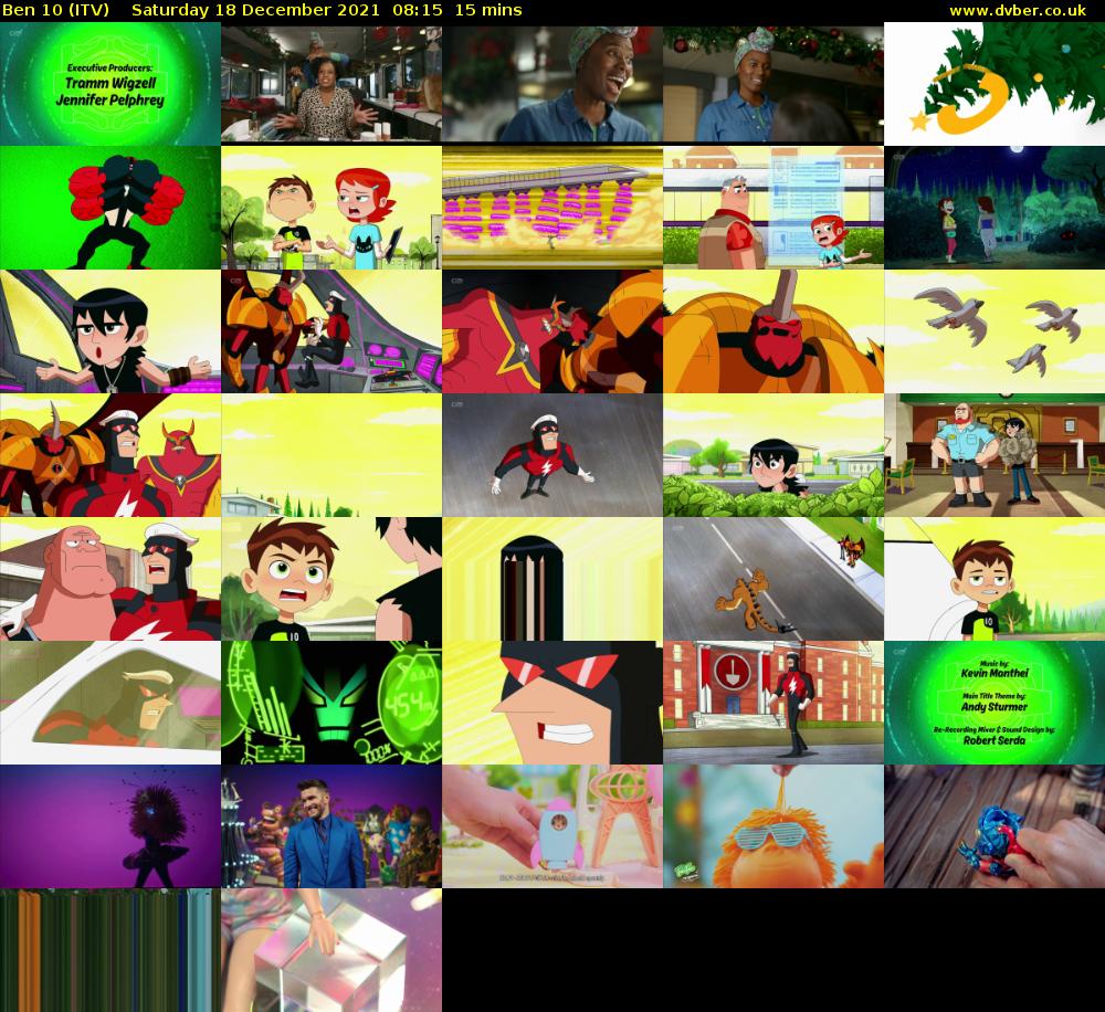Ben 10 (ITV) Saturday 18 December 2021 08:15 - 08:30