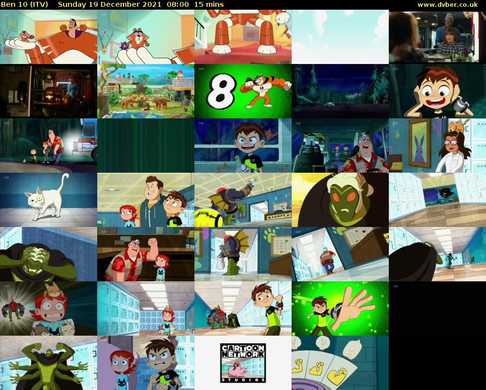 Ben 10 (ITV) Sunday 19 December 2021 08:00 - 08:15