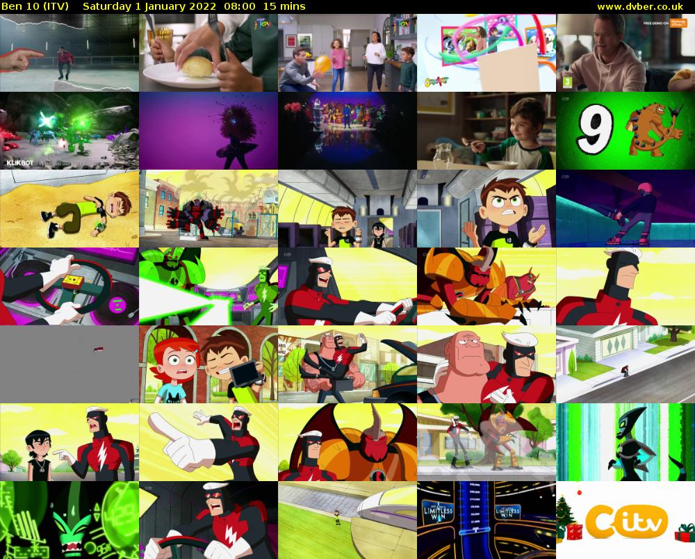Ben 10 (ITV) Saturday 1 January 2022 08:00 - 08:15