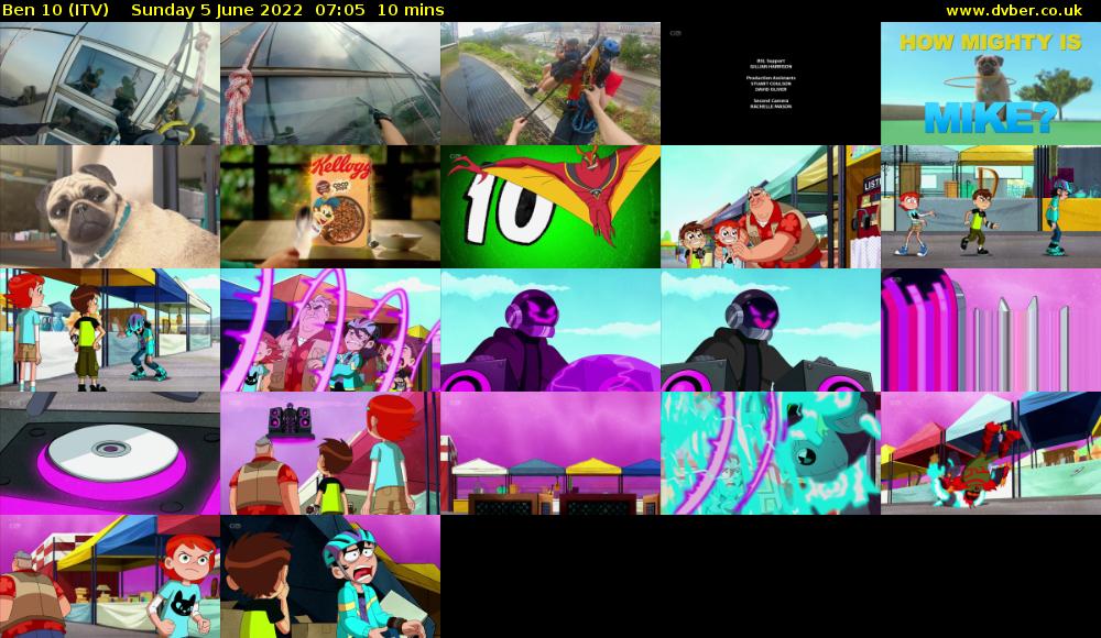Ben 10 (ITV) Sunday 5 June 2022 07:05 - 07:15