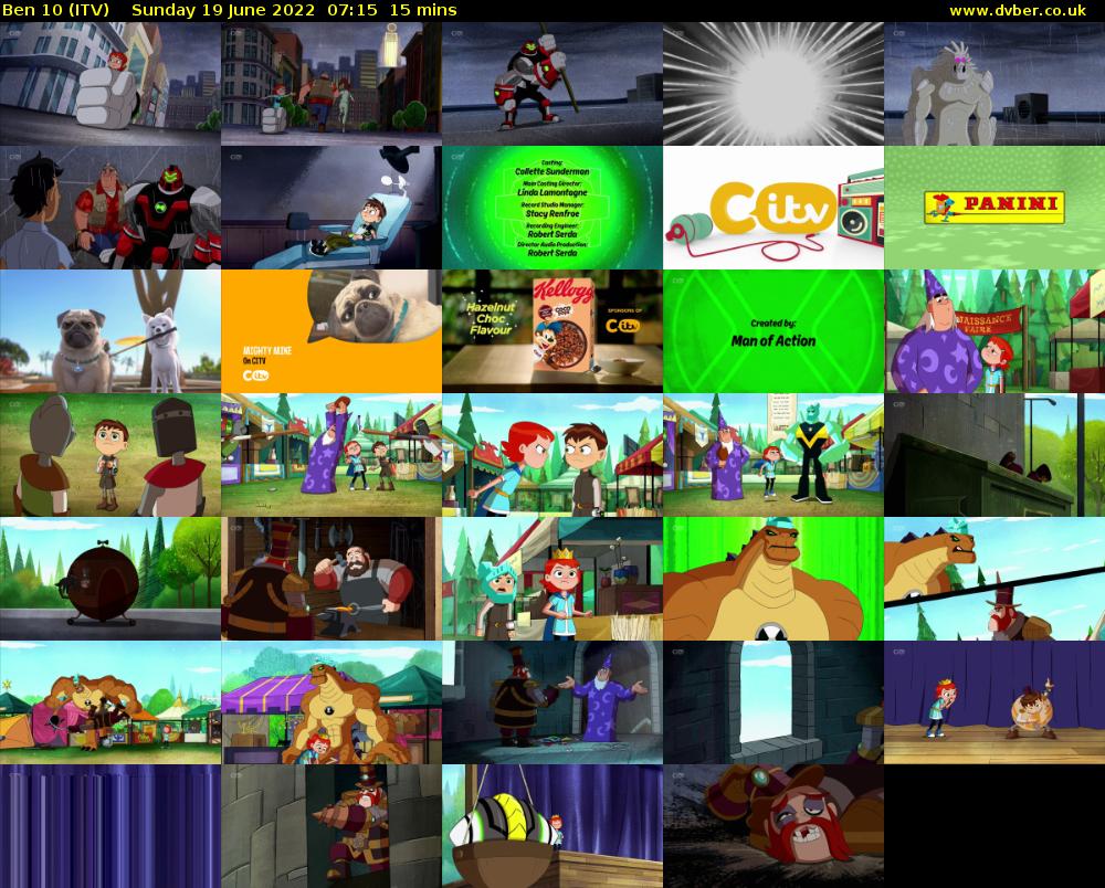 Ben 10 (ITV) Sunday 19 June 2022 07:15 - 07:30