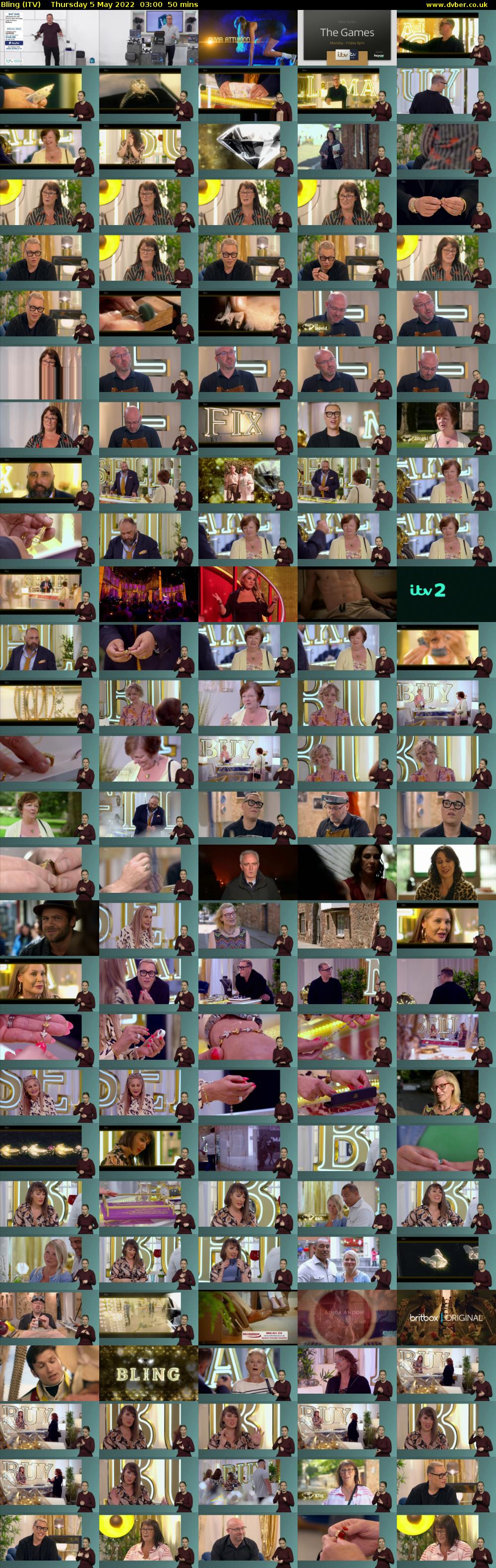 Bling (ITV) Thursday 5 May 2022 03:00 - 03:50