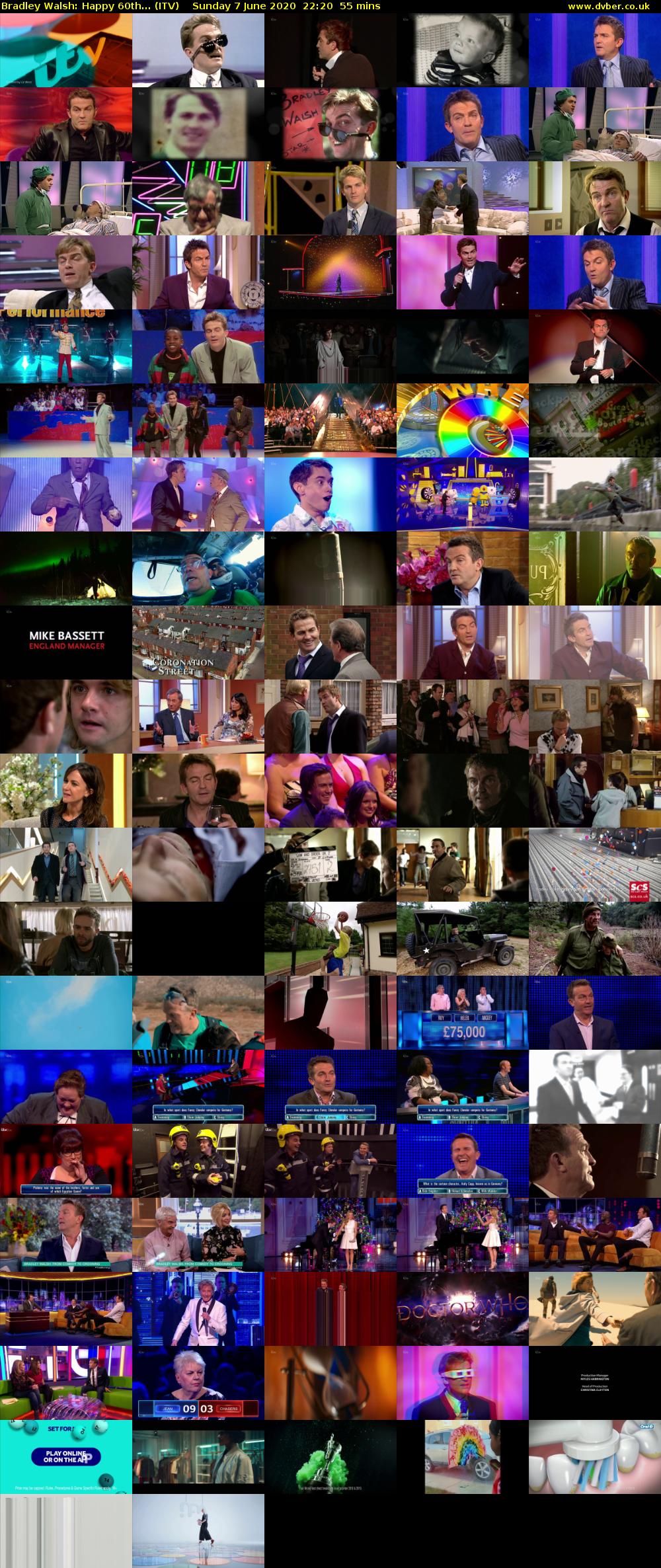 Bradley Walsh: Happy 60th... (ITV) Sunday 7 June 2020 22:20 - 23:15