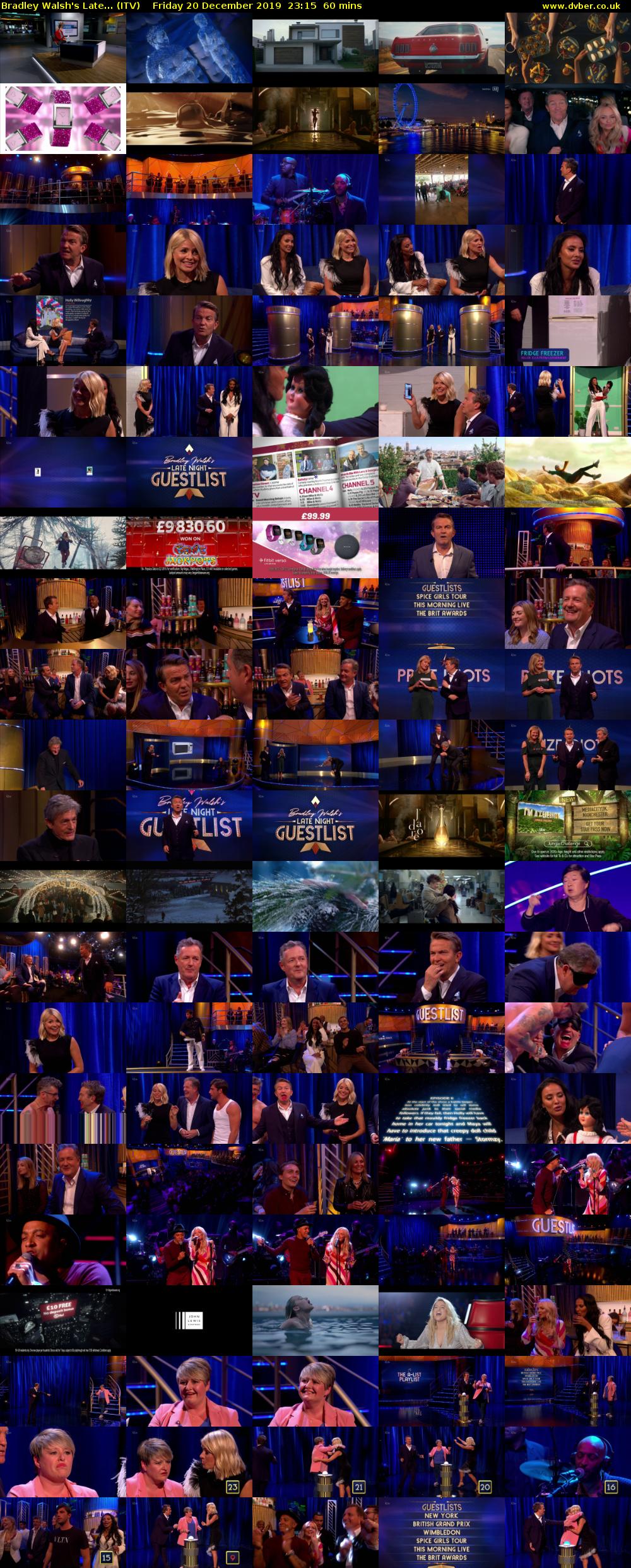 Bradley Walsh's Late... (ITV) Friday 20 December 2019 23:15 - 00:15