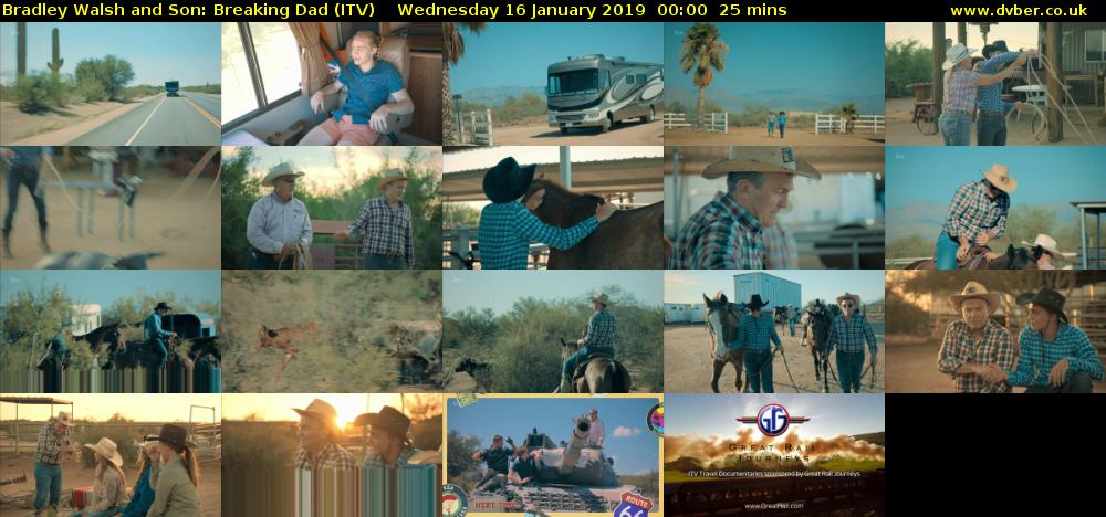 Bradley Walsh and Son: Breaking Dad (ITV) Wednesday 16 January 2019 00:00 - 00:25