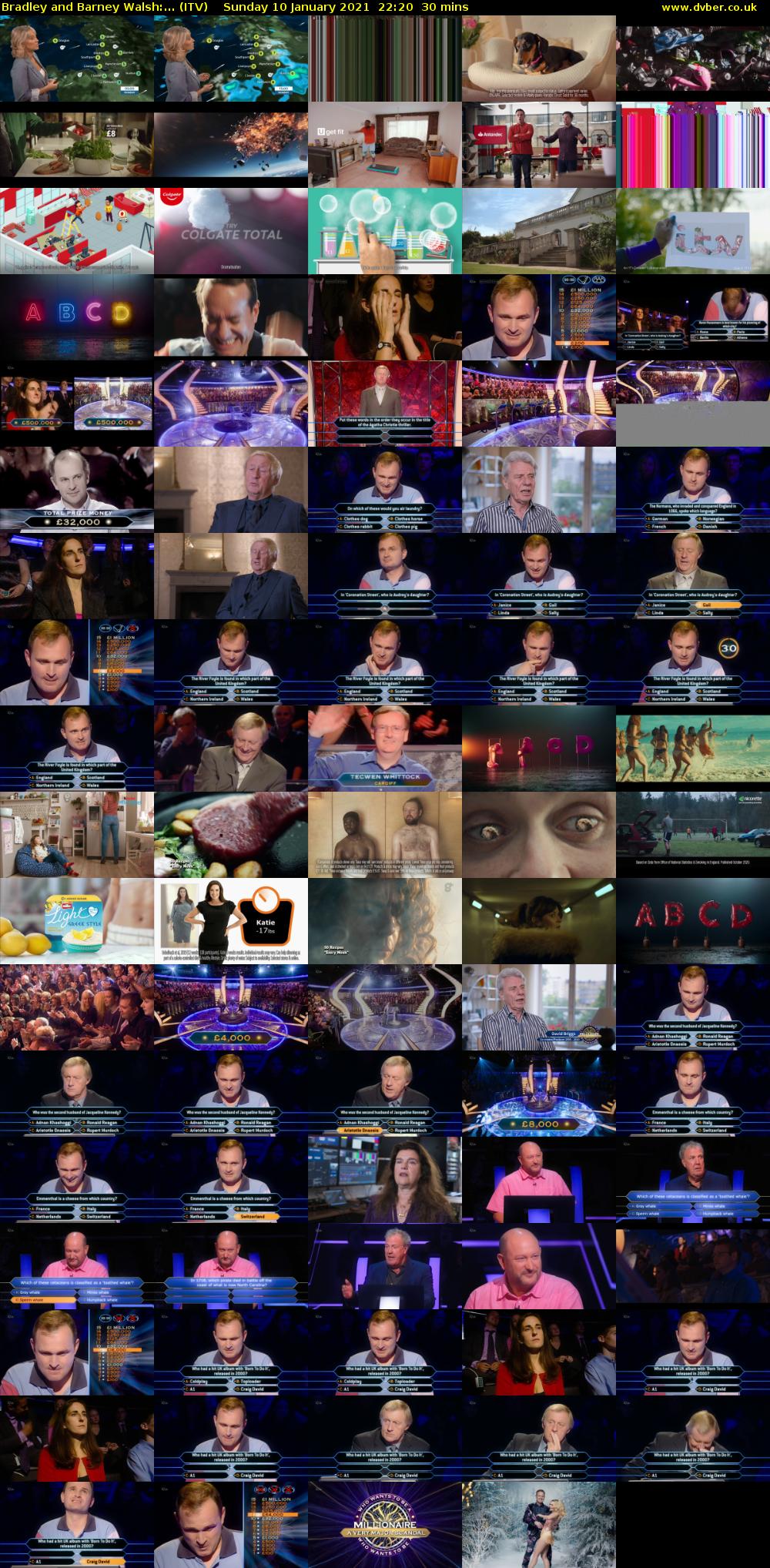 Bradley and Barney Walsh:... (ITV) Sunday 10 January 2021 22:20 - 22:50