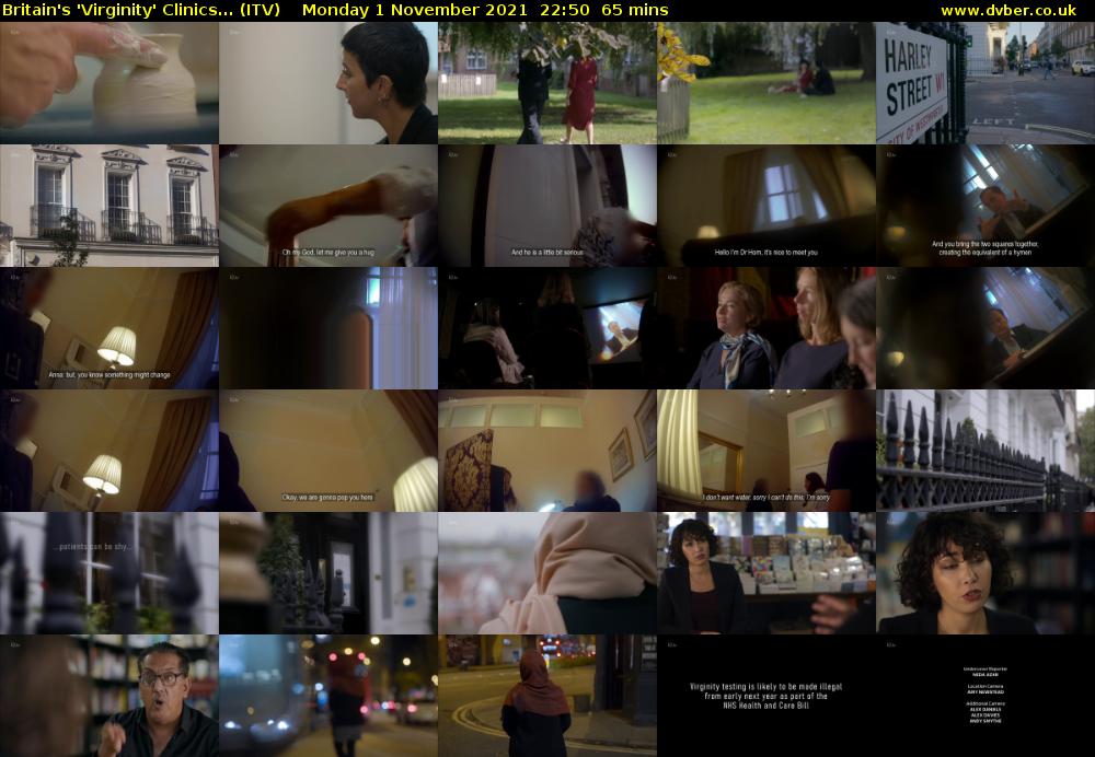 Britain's 'Virginity' Clinics... (ITV) Monday 1 November 2021 22:50 - 23:55