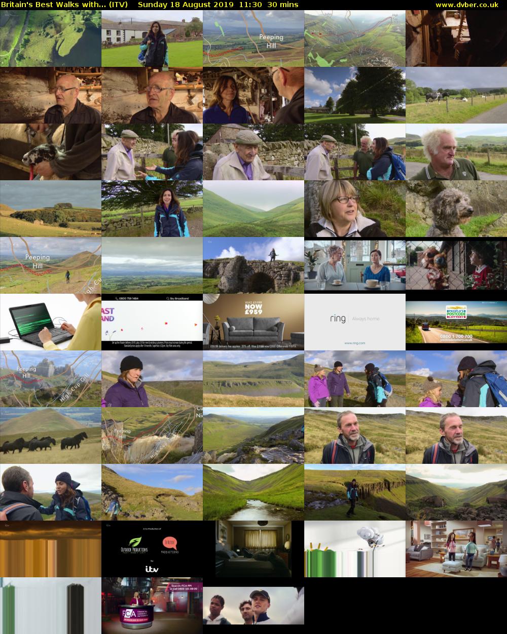 Britain's Best Walks with... (ITV) Sunday 18 August 2019 11:30 - 12:00