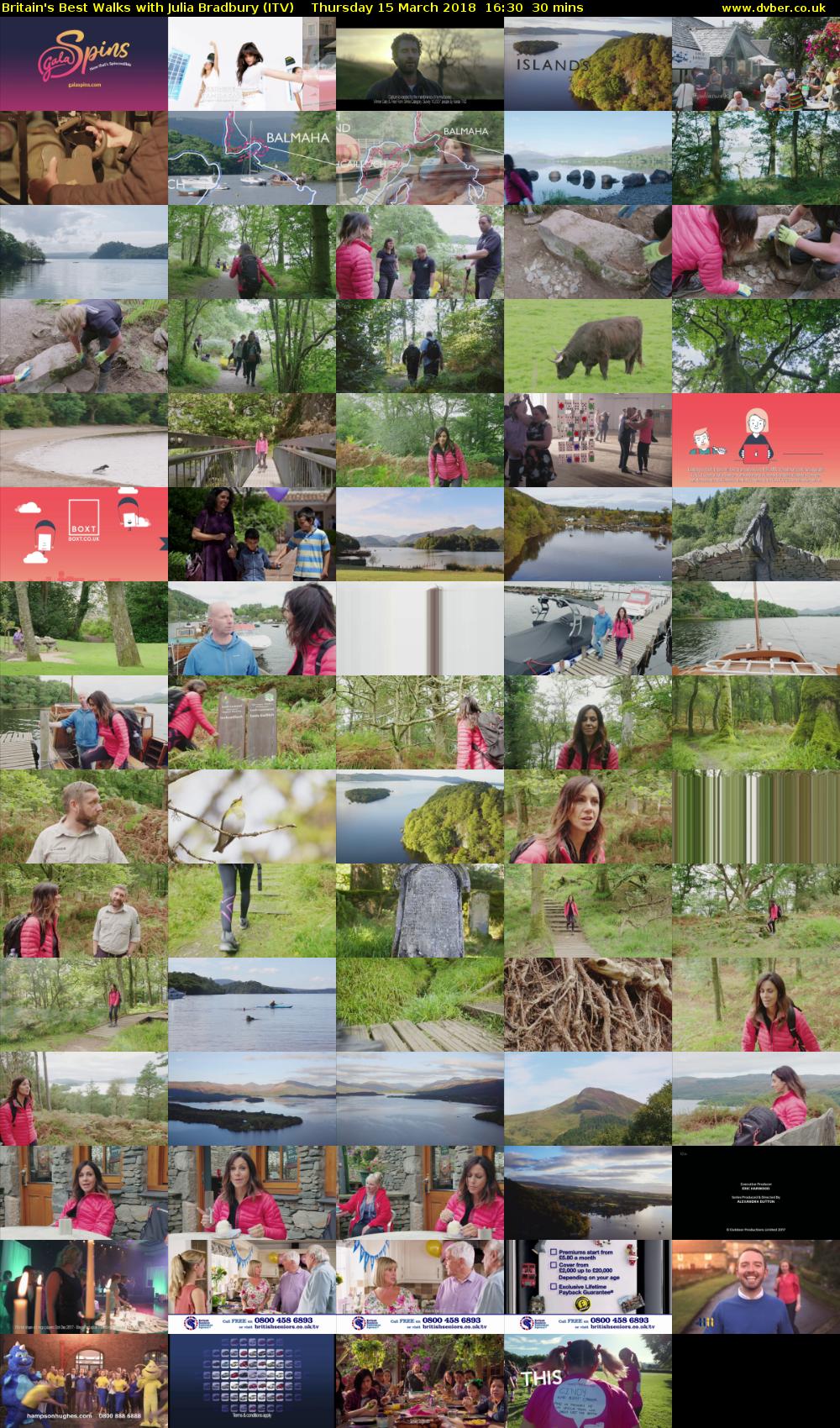 Britain's Best Walks with Julia Bradbury (ITV) Thursday 15 March 2018 16:30 - 17:00