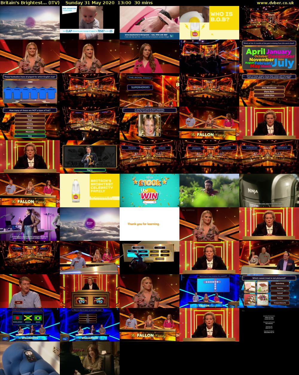 Britain's Brightest... (ITV) Sunday 31 May 2020 13:00 - 13:30