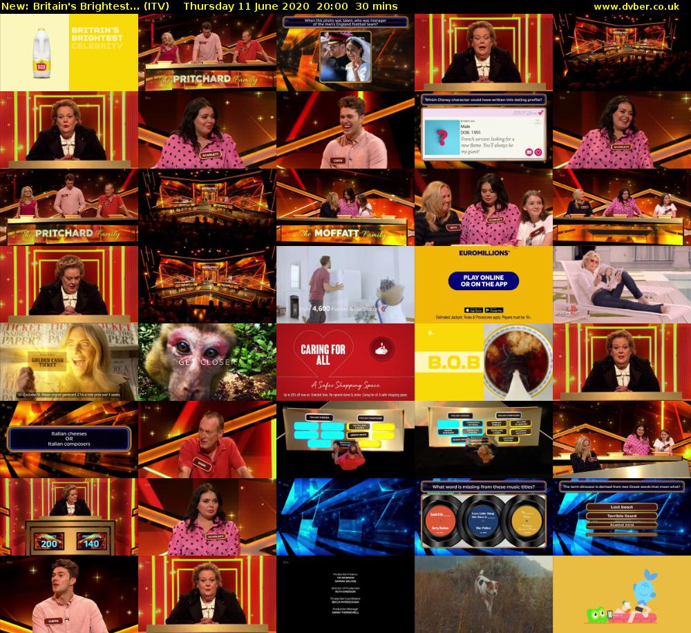 Britain's Brightest... (ITV) Thursday 11 June 2020 20:00 - 20:30