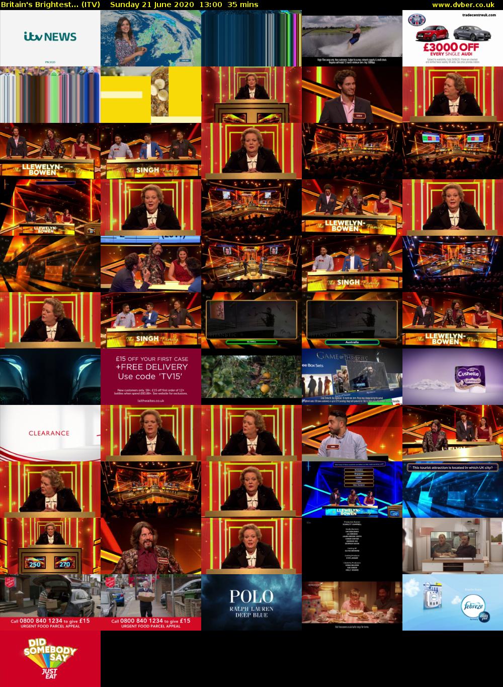 Britain's Brightest... (ITV) Sunday 21 June 2020 13:00 - 13:35