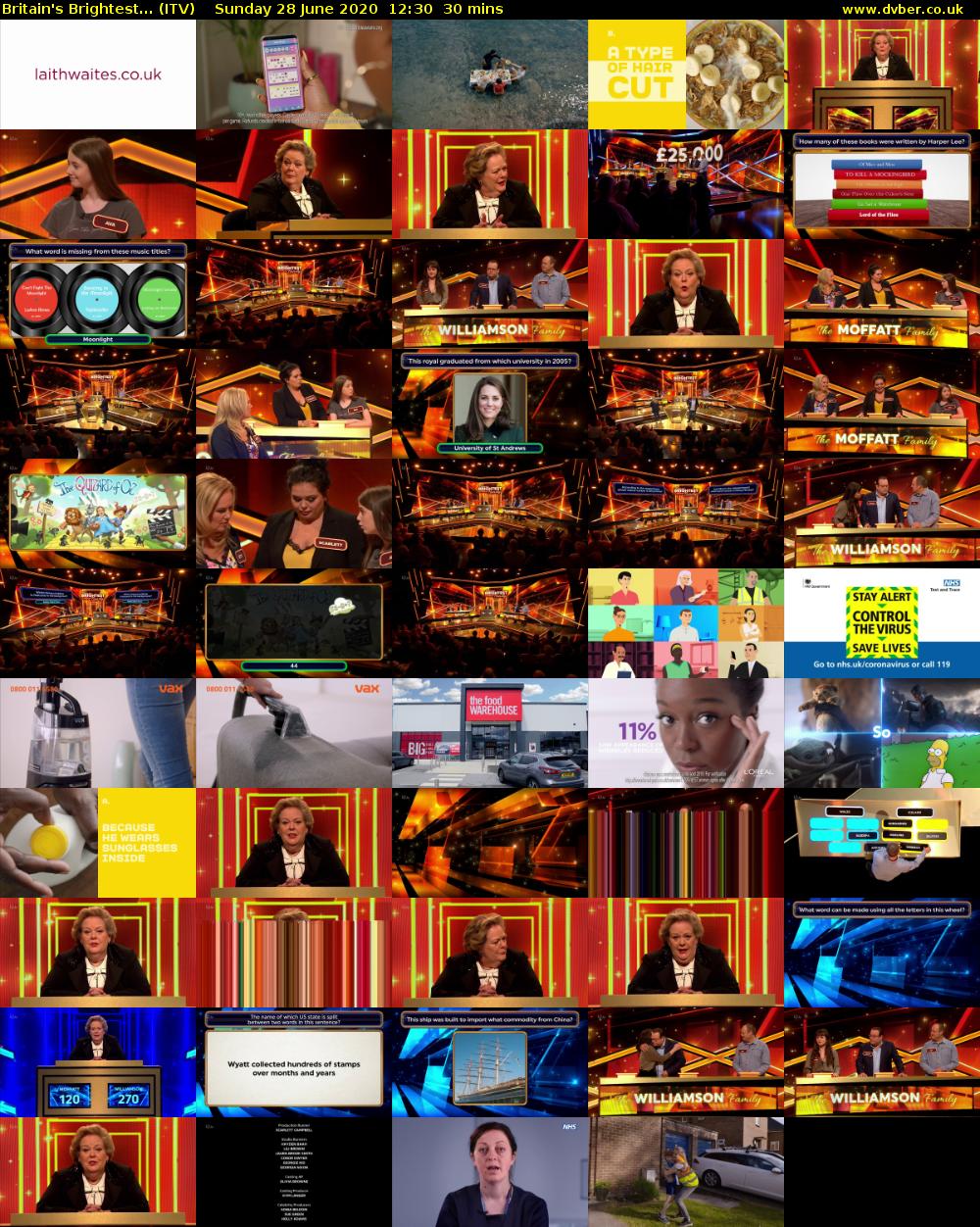 Britain's Brightest... (ITV) Sunday 28 June 2020 12:30 - 13:00