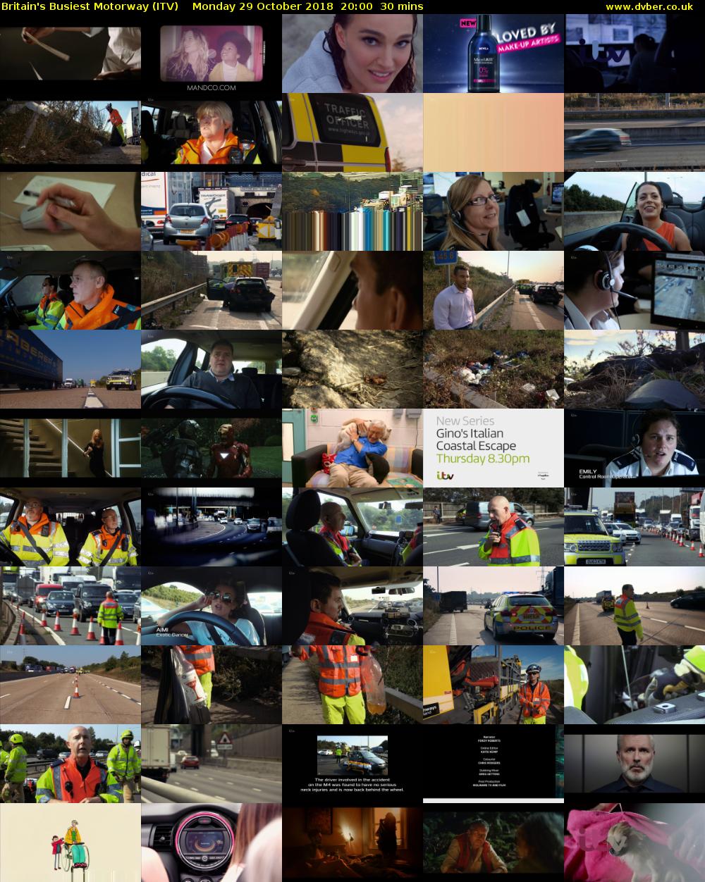 Britain's Busiest Motorway (ITV) Monday 29 October 2018 20:00 - 20:30