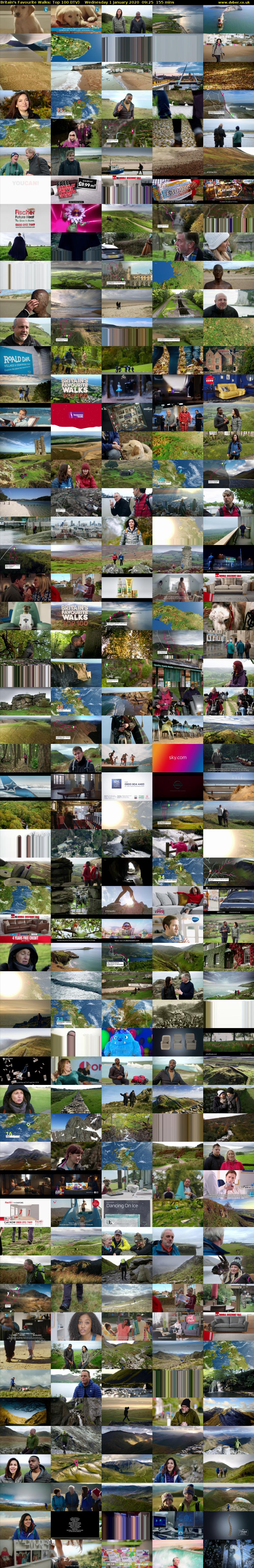 Britain's Favourite Walks: Top 100 (ITV) Wednesday 1 January 2020 09:25 - 12:00