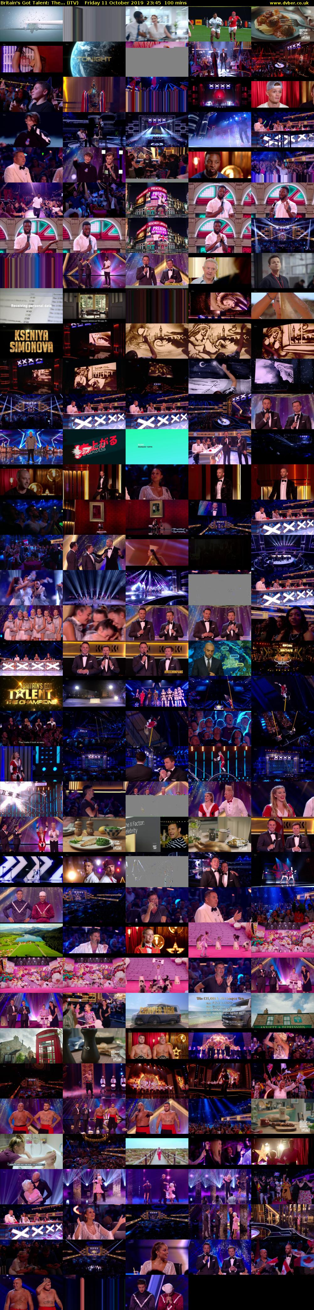 Britain's Got Talent: The... (ITV) Friday 11 October 2019 23:45 - 01:25