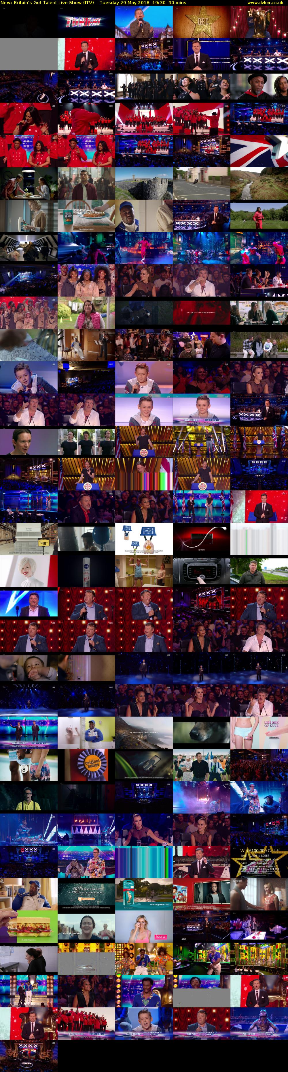 Britain's Got Talent Live Show (ITV) Tuesday 29 May 2018 19:30 - 21:00