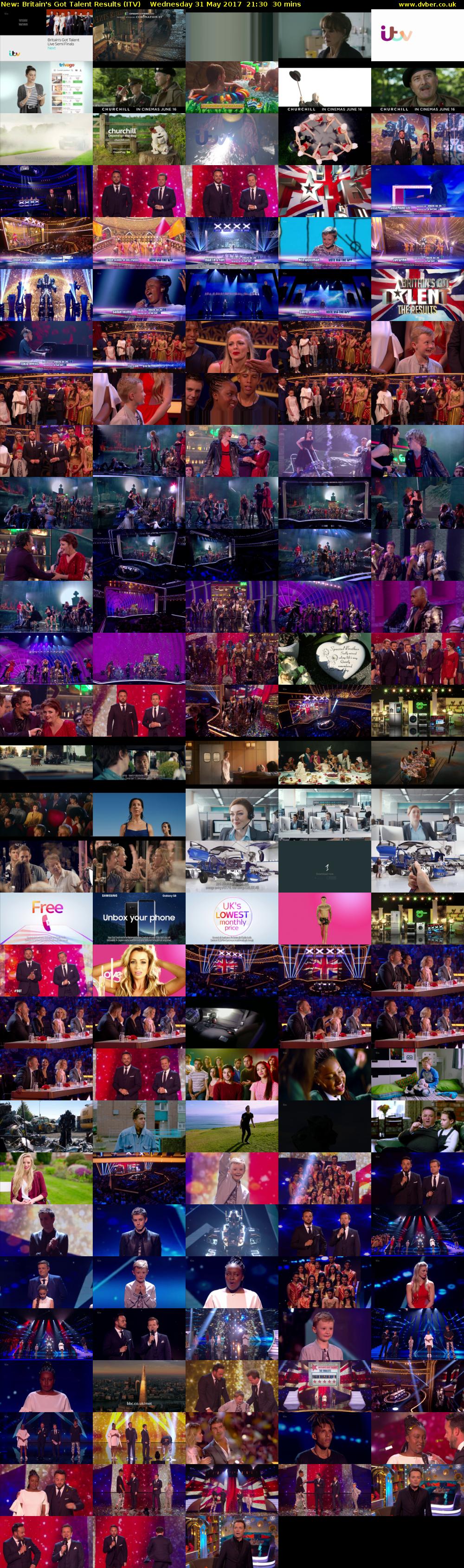 Britain's Got Talent Results (ITV) Wednesday 31 May 2017 21:30 - 22:00