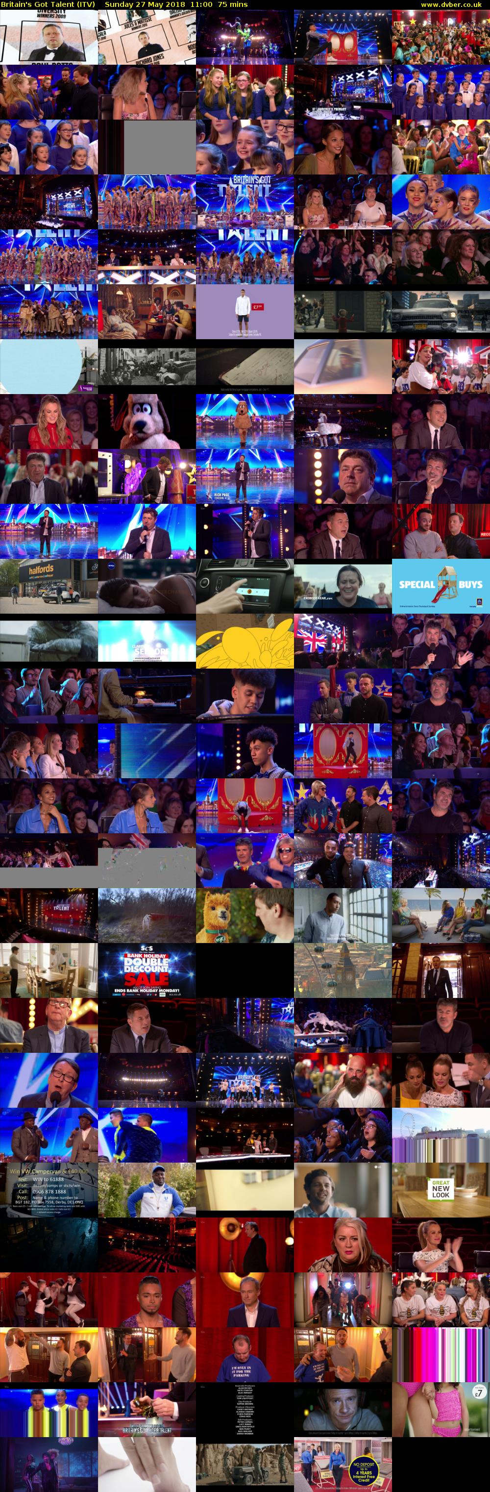 Britain's Got Talent (ITV) Sunday 27 May 2018 11:00 - 12:15