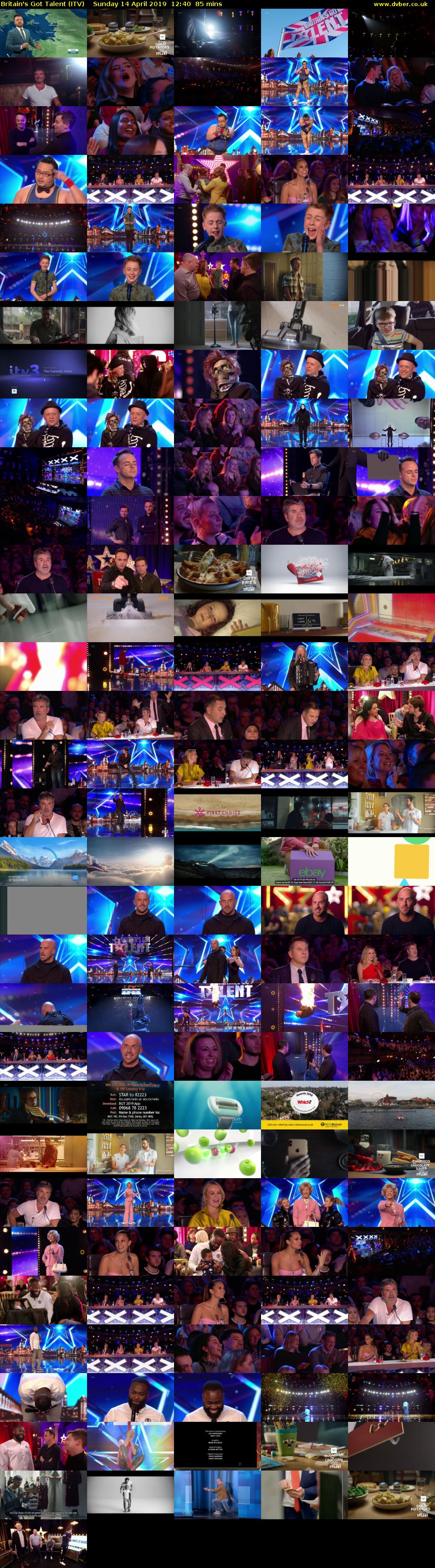 Britain's Got Talent (ITV) Sunday 14 April 2019 12:40 - 14:05