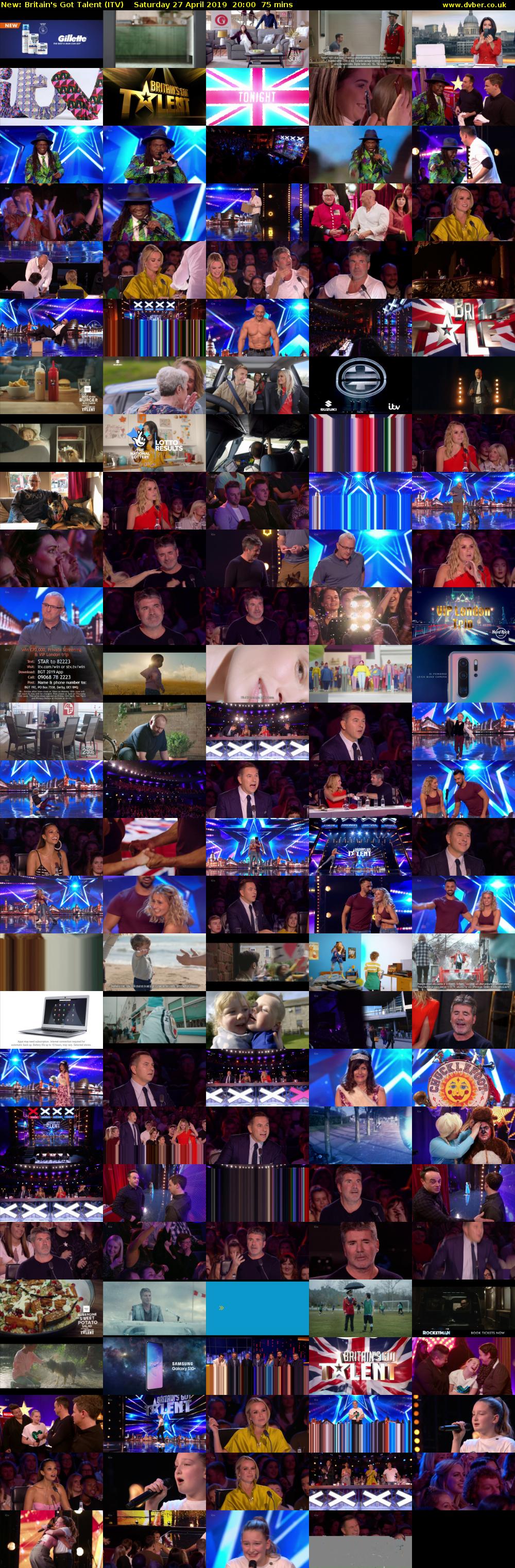 Britain's Got Talent (ITV) Saturday 27 April 2019 20:00 - 21:15