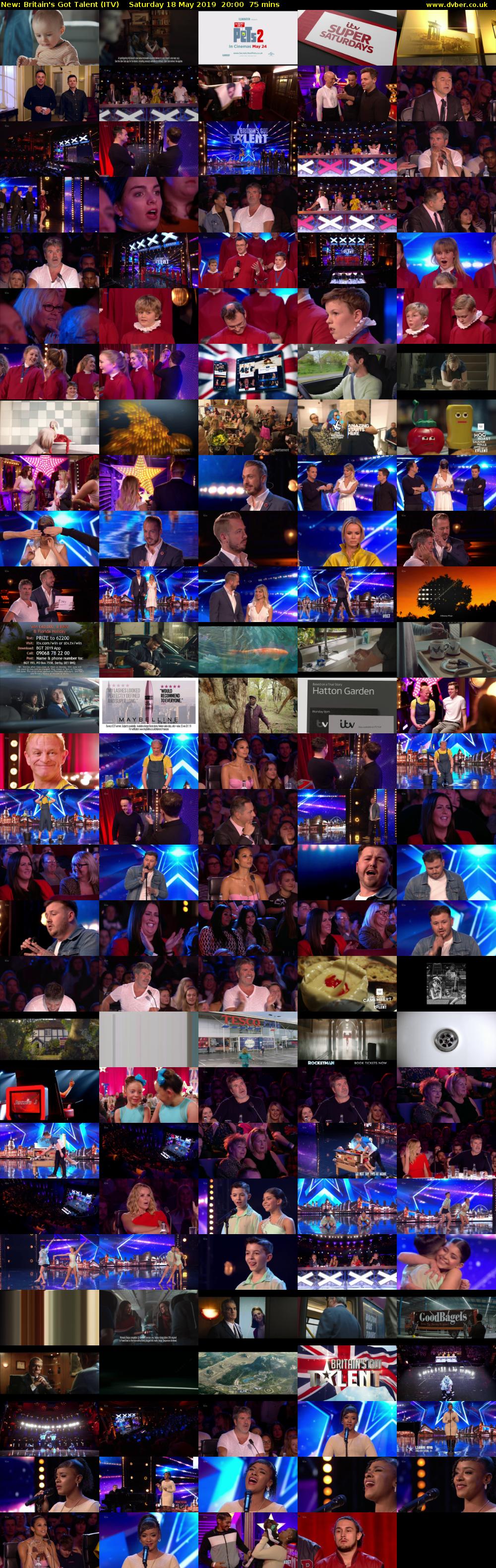 Britain's Got Talent (ITV) Saturday 18 May 2019 20:00 - 21:15