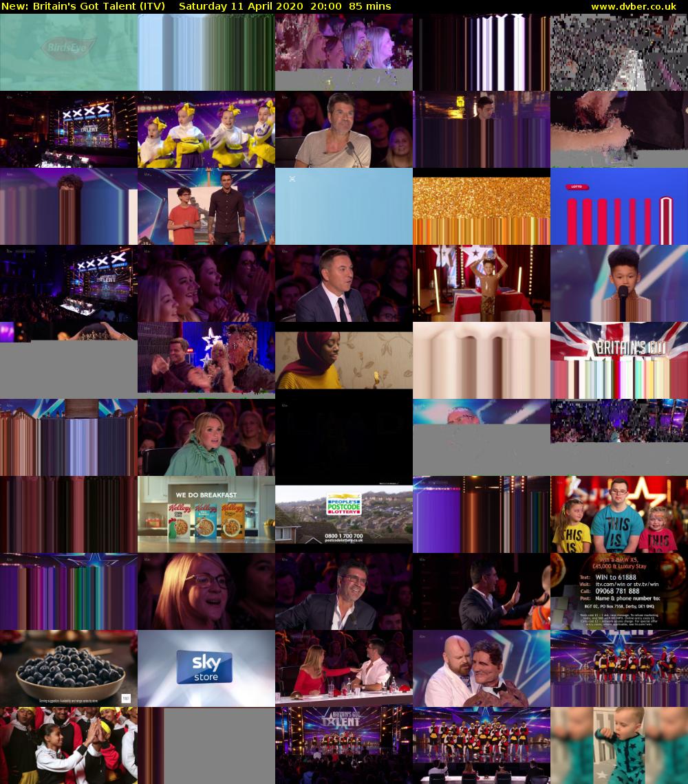 Britain's Got Talent (ITV) Saturday 11 April 2020 20:00 - 21:25