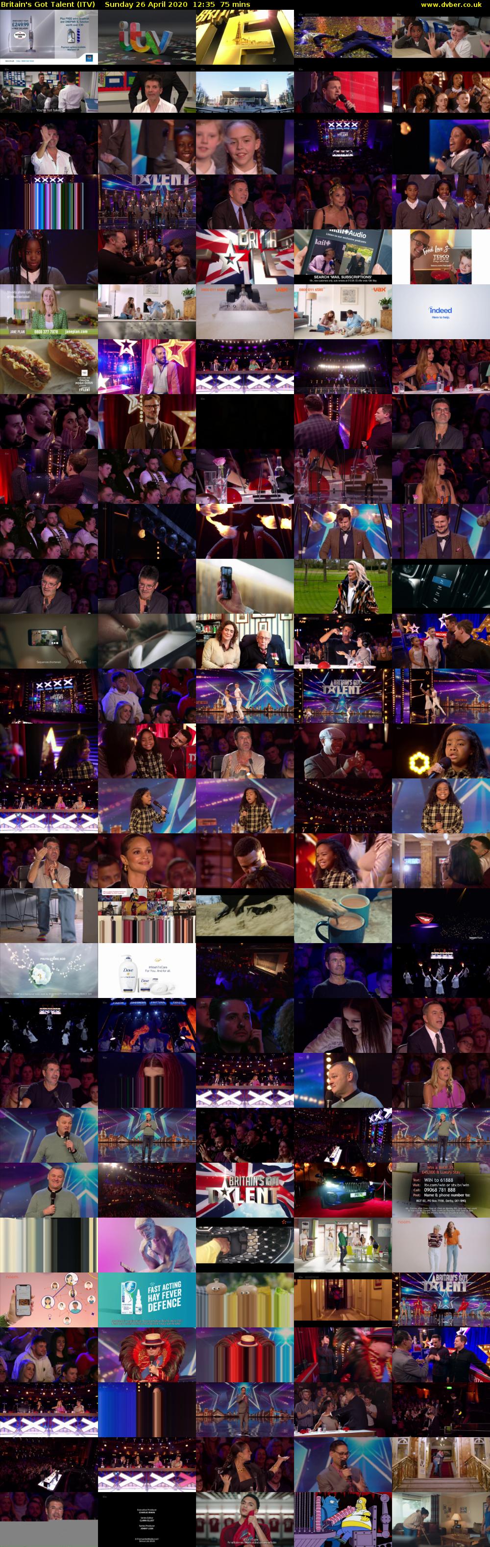 Britain's Got Talent (ITV) Sunday 26 April 2020 12:35 - 13:50