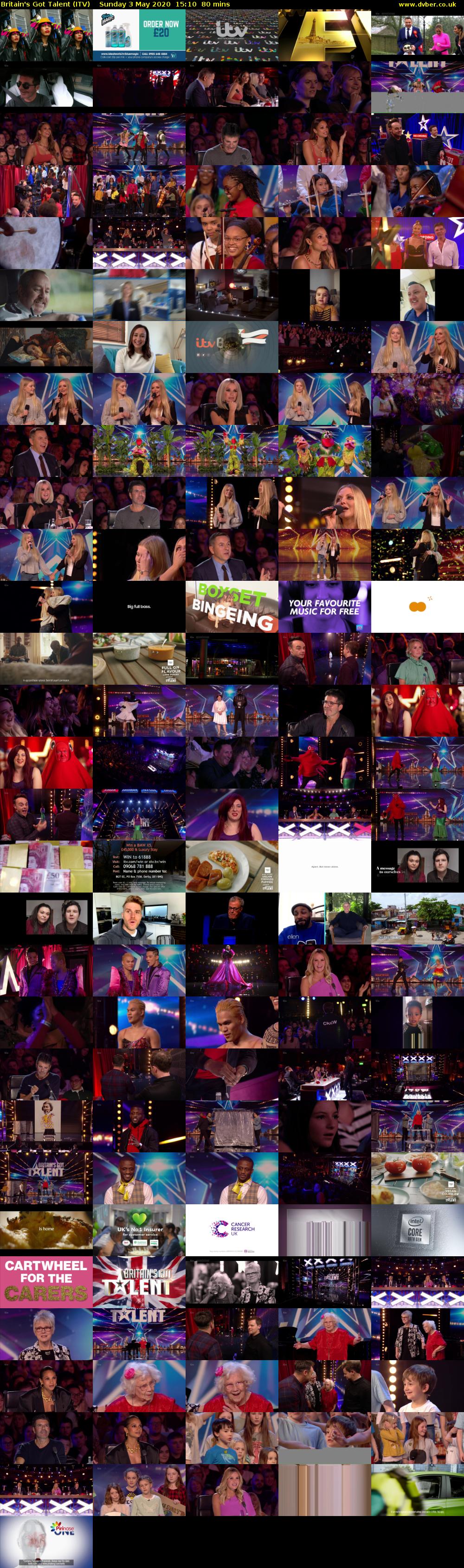 Britain's Got Talent (ITV) Sunday 3 May 2020 15:10 - 16:30