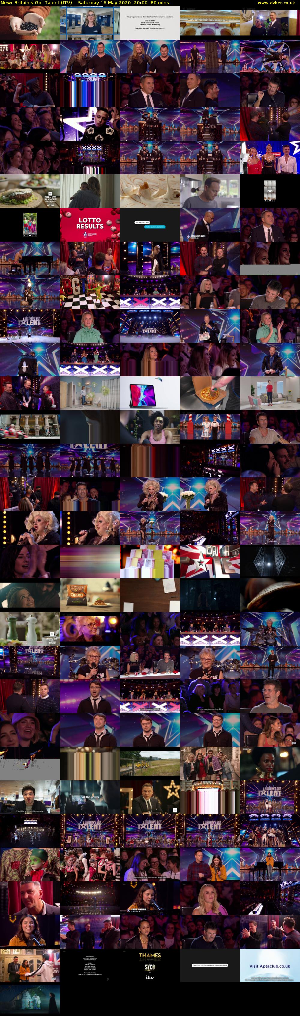 Britain's Got Talent (ITV) Saturday 16 May 2020 20:00 - 21:20