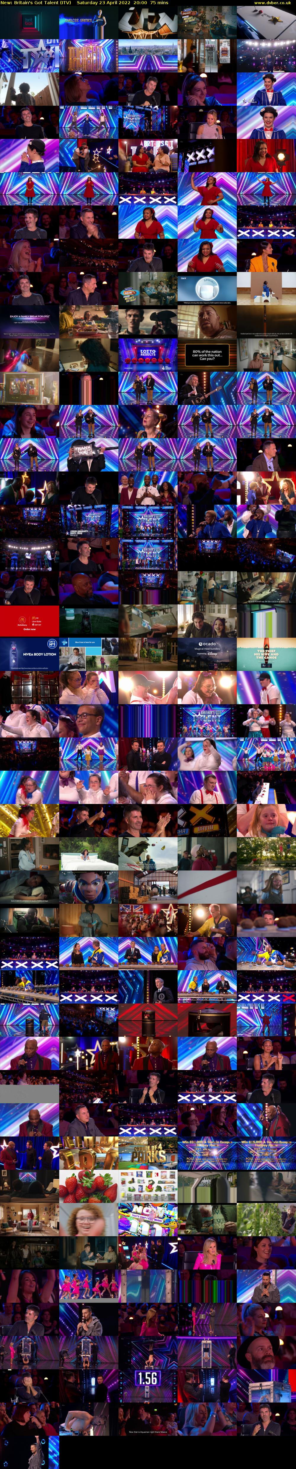 Britain's Got Talent (ITV) Saturday 23 April 2022 20:00 - 21:15