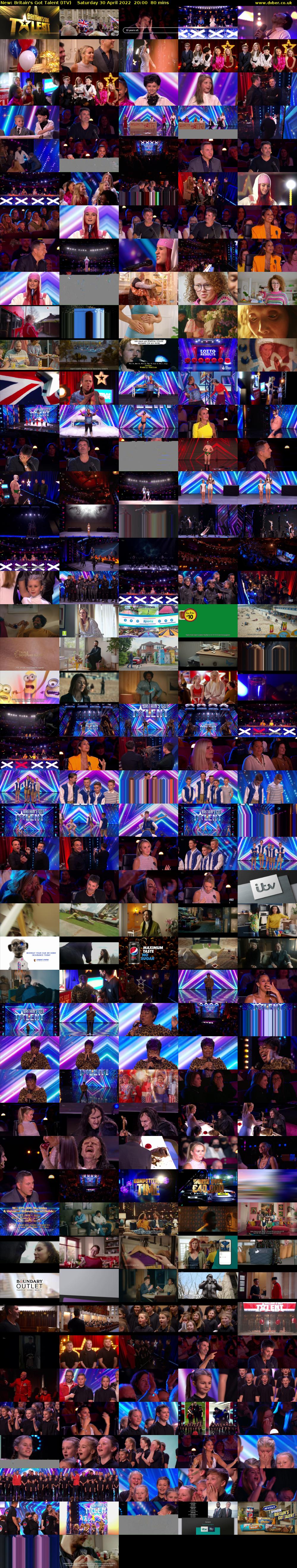 Britain's Got Talent (ITV) Saturday 30 April 2022 20:00 - 21:20