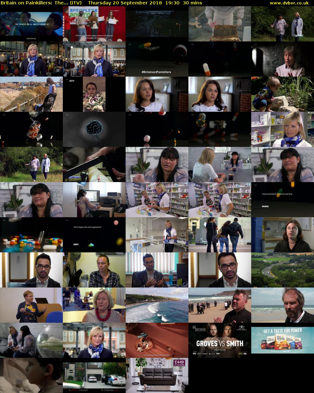 Britain on Painkillers: The... (ITV) Thursday 20 September 2018 19:30 - 20:00