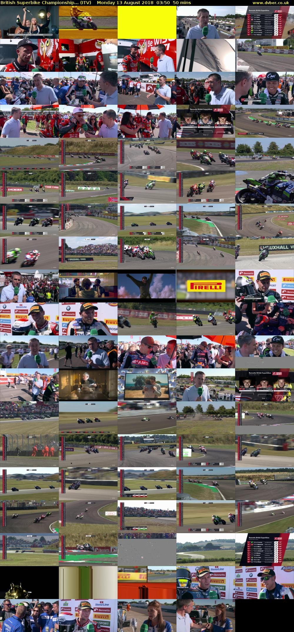 British Superbike Championship... (ITV) Monday 13 August 2018 03:50 - 04:40