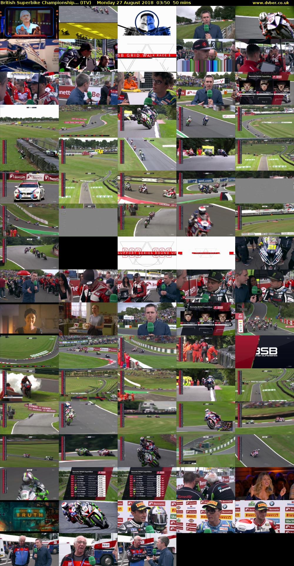 British Superbike Championship... (ITV) Monday 27 August 2018 03:50 - 04:40