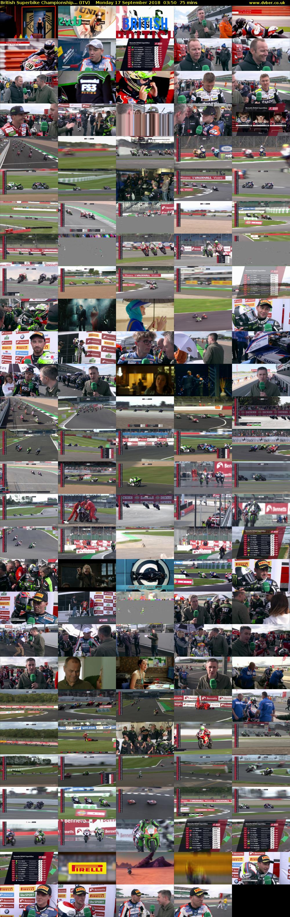 British Superbike Championship... (ITV) Monday 17 September 2018 03:50 - 05:05