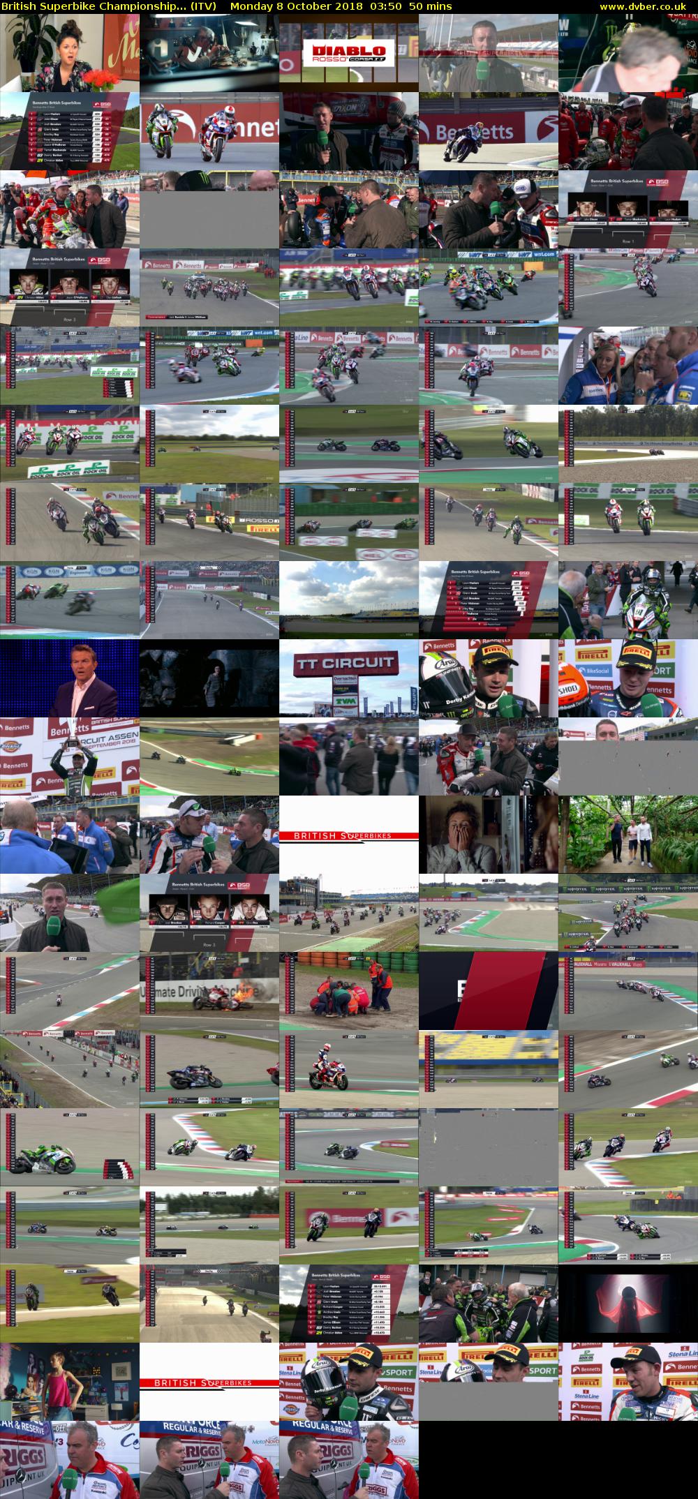 British Superbike Championship... (ITV) Monday 8 October 2018 03:50 - 04:40