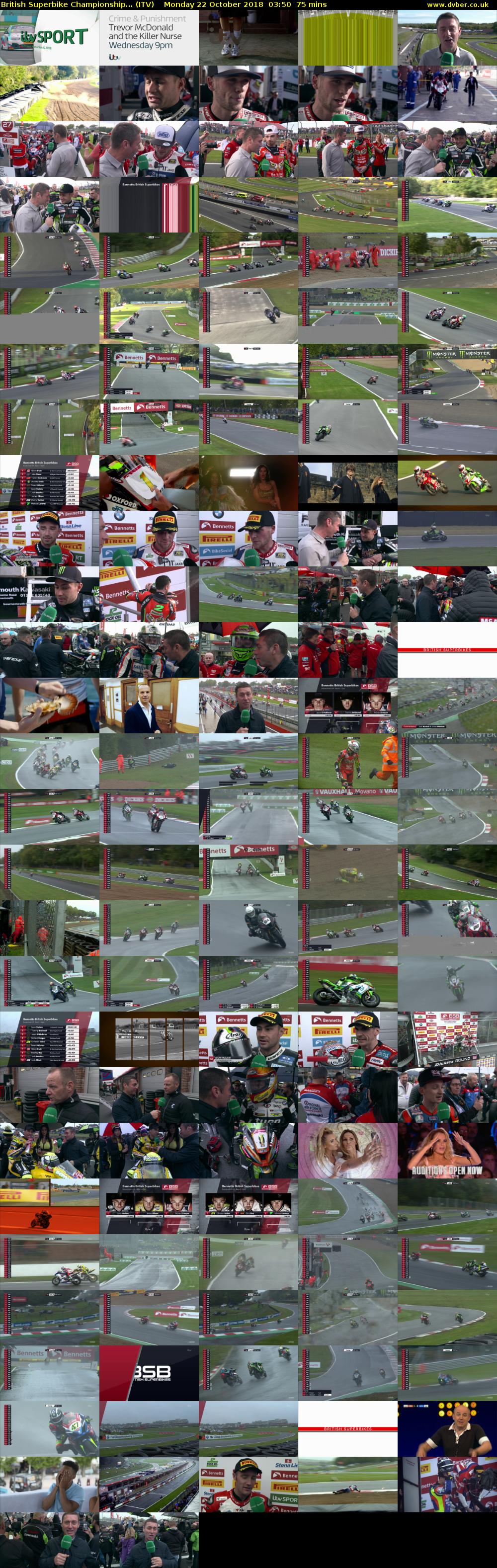 British Superbike Championship... (ITV) Monday 22 October 2018 03:50 - 05:05